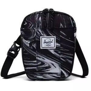 Herschel Cruz Unisex Black Wavy Print Crossbody Bag One Size | NEW/NWT!!🖤🩶